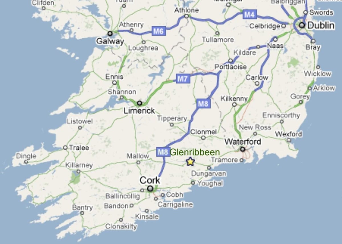 mapa de la zona sud de la costa oest d'irlanda