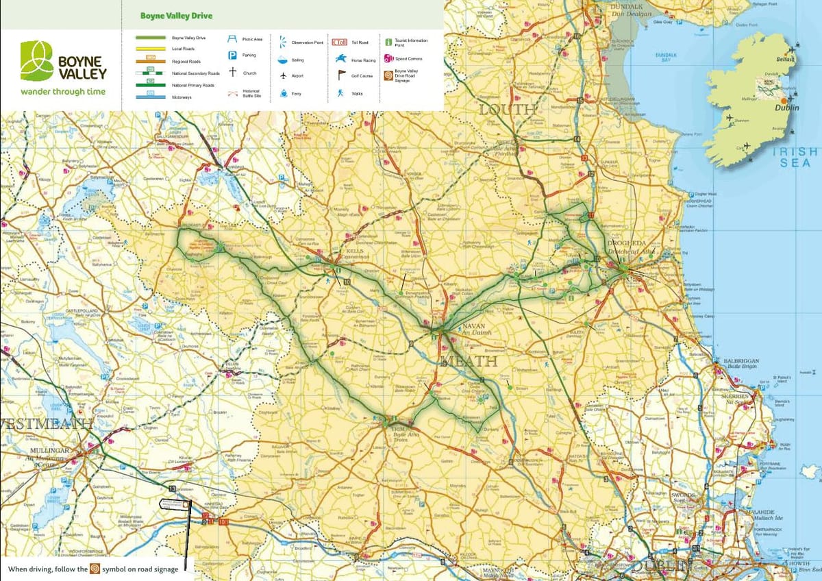 mapa de boyne valley irlanda