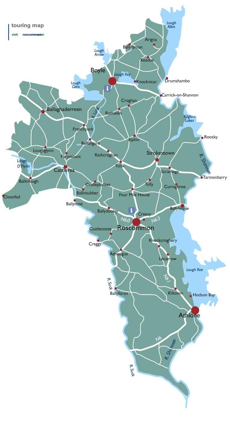mapa del comtat de roscommon irlanda