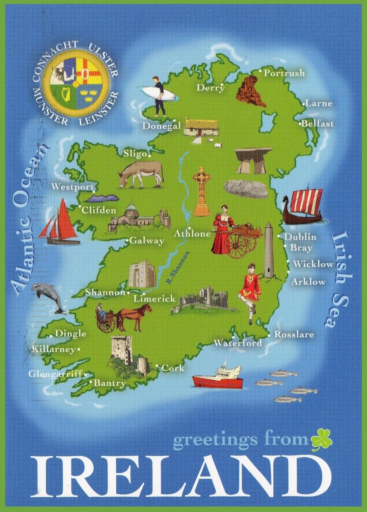 mapa d'irlanda principals llocs d'interès