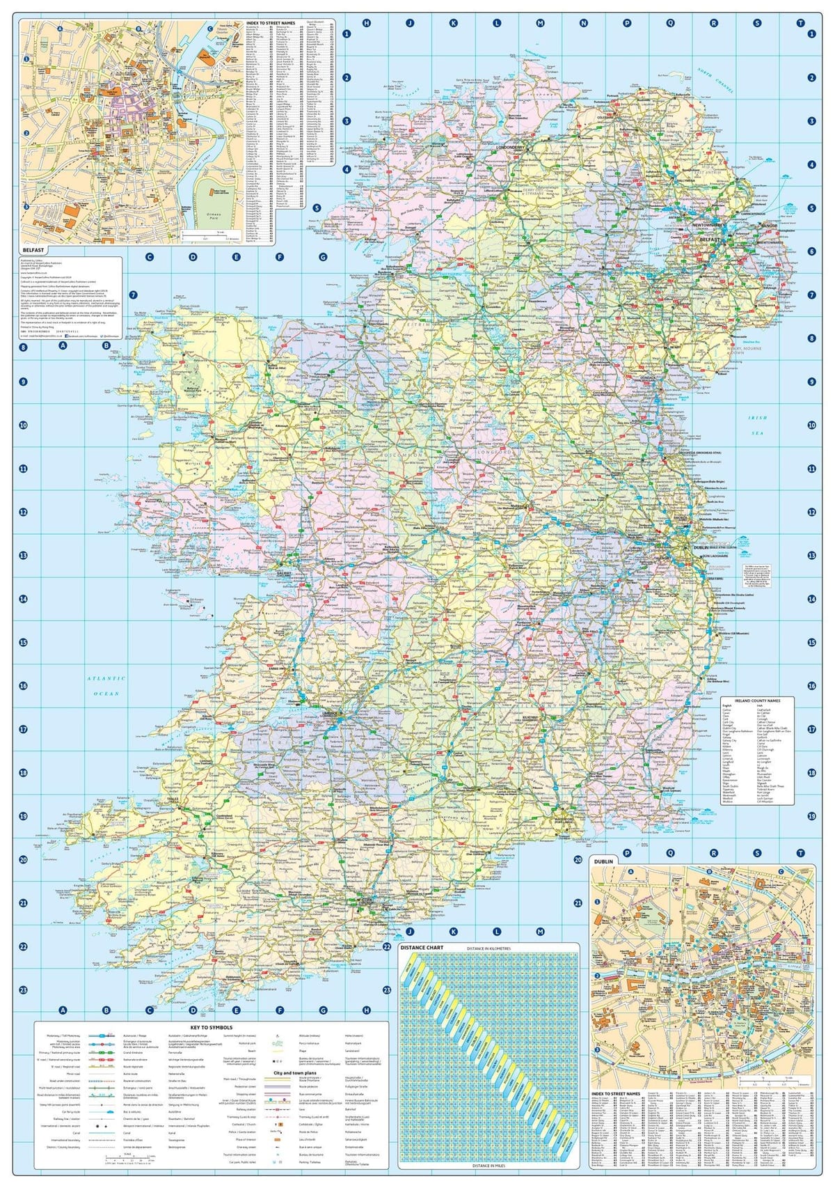 mapa de distància mapa irlanda