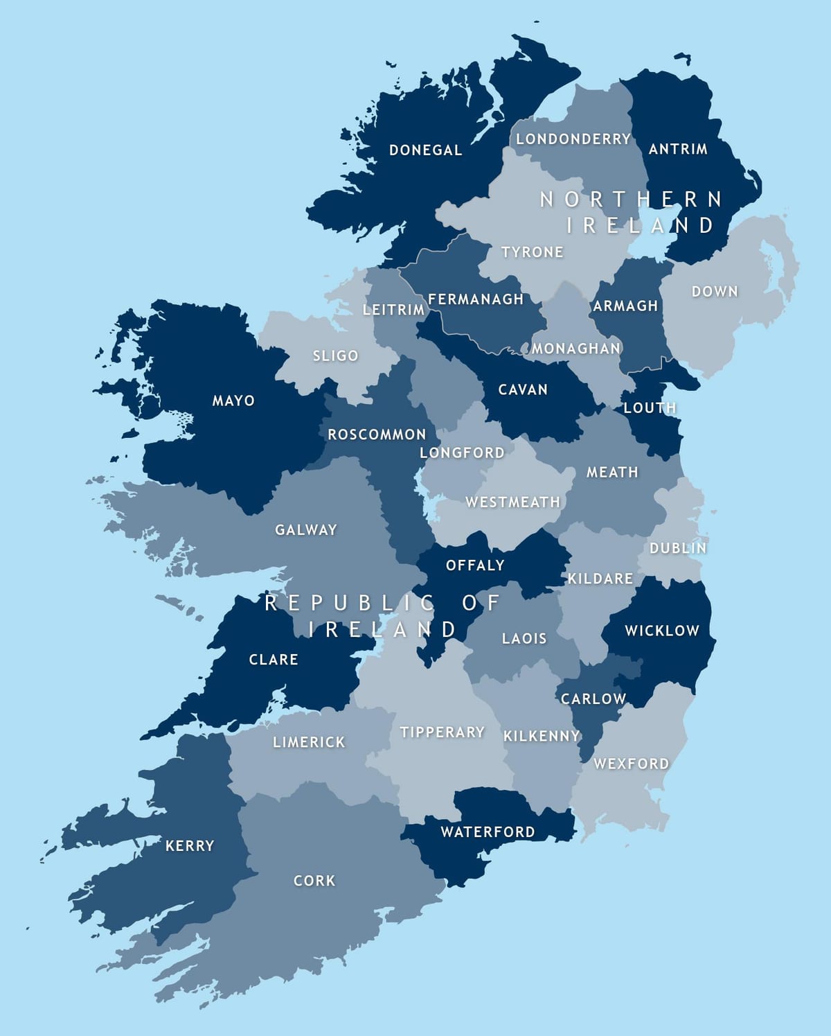mapa de editable mapa d'irlanda