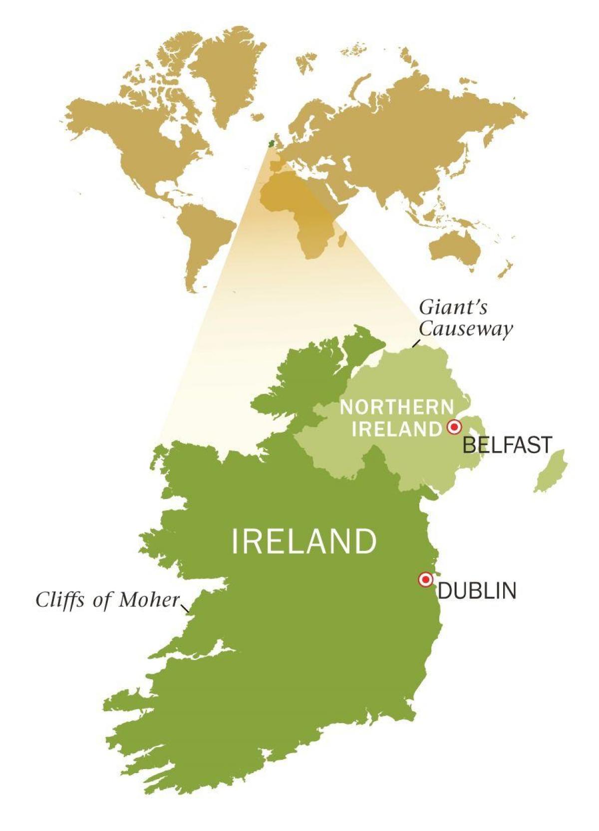 mapa de l'illa esmeralda irlanda