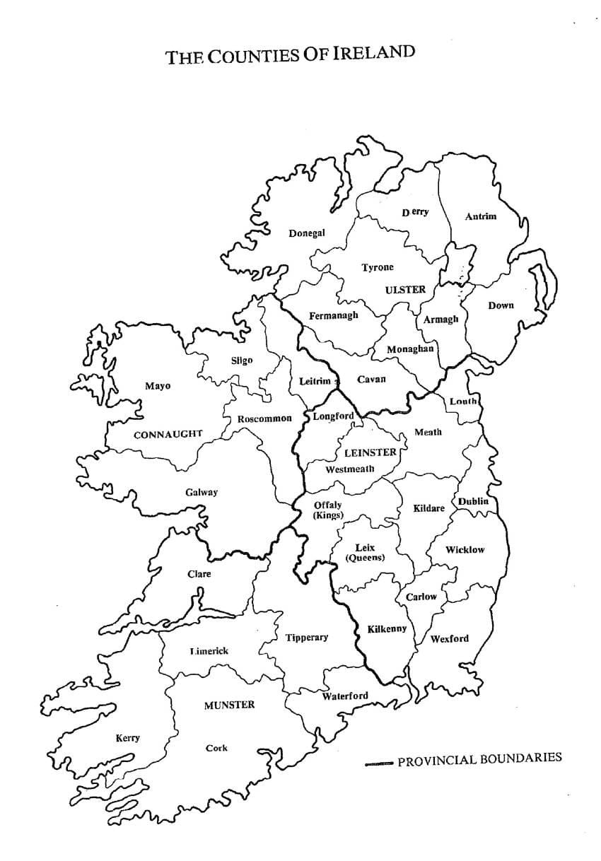 esbós mapa d'irlanda