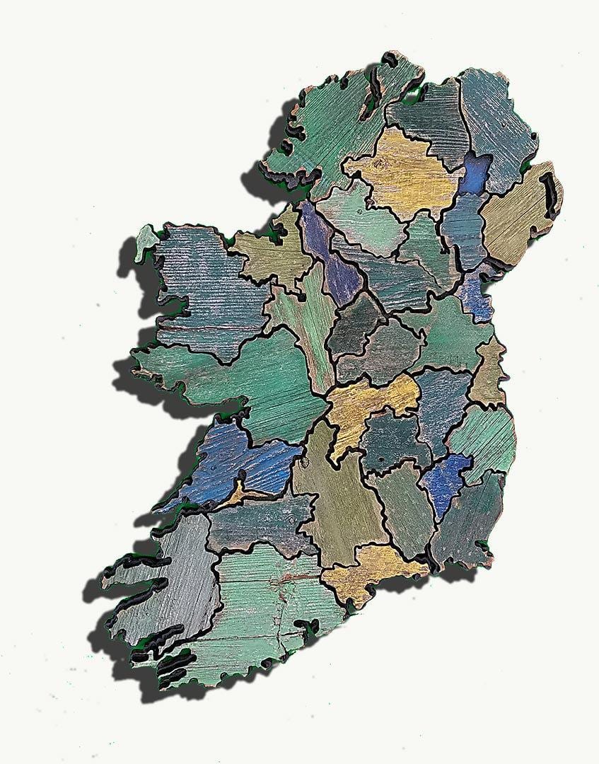 mapa de fusta mapa d'irlanda