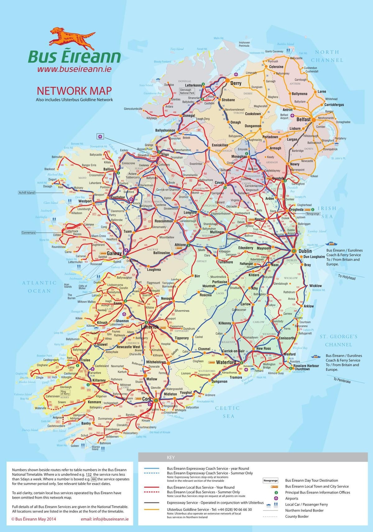 irlanda autobús mapa de rutes