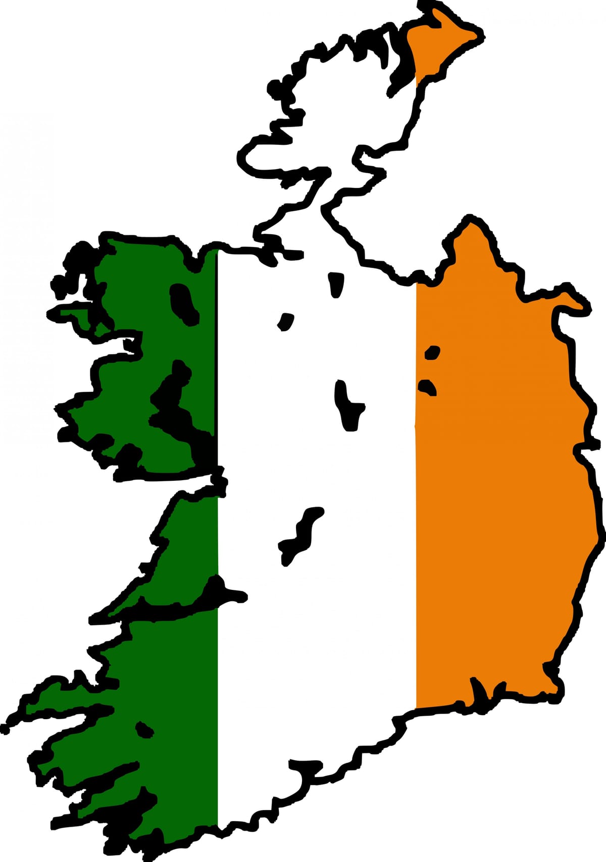 mapa d'irlanda bandera