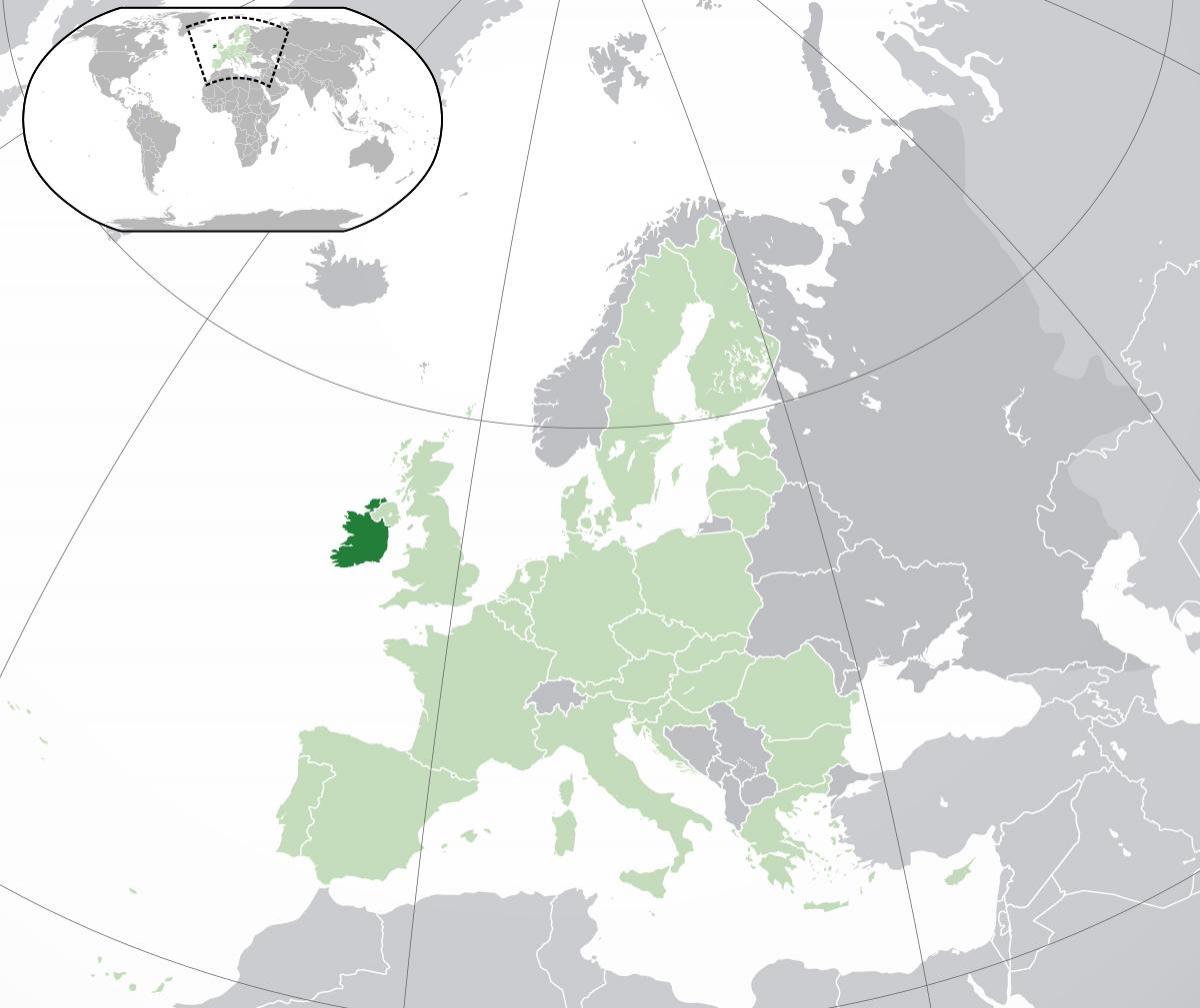 irlanda mapa en el mapa del món