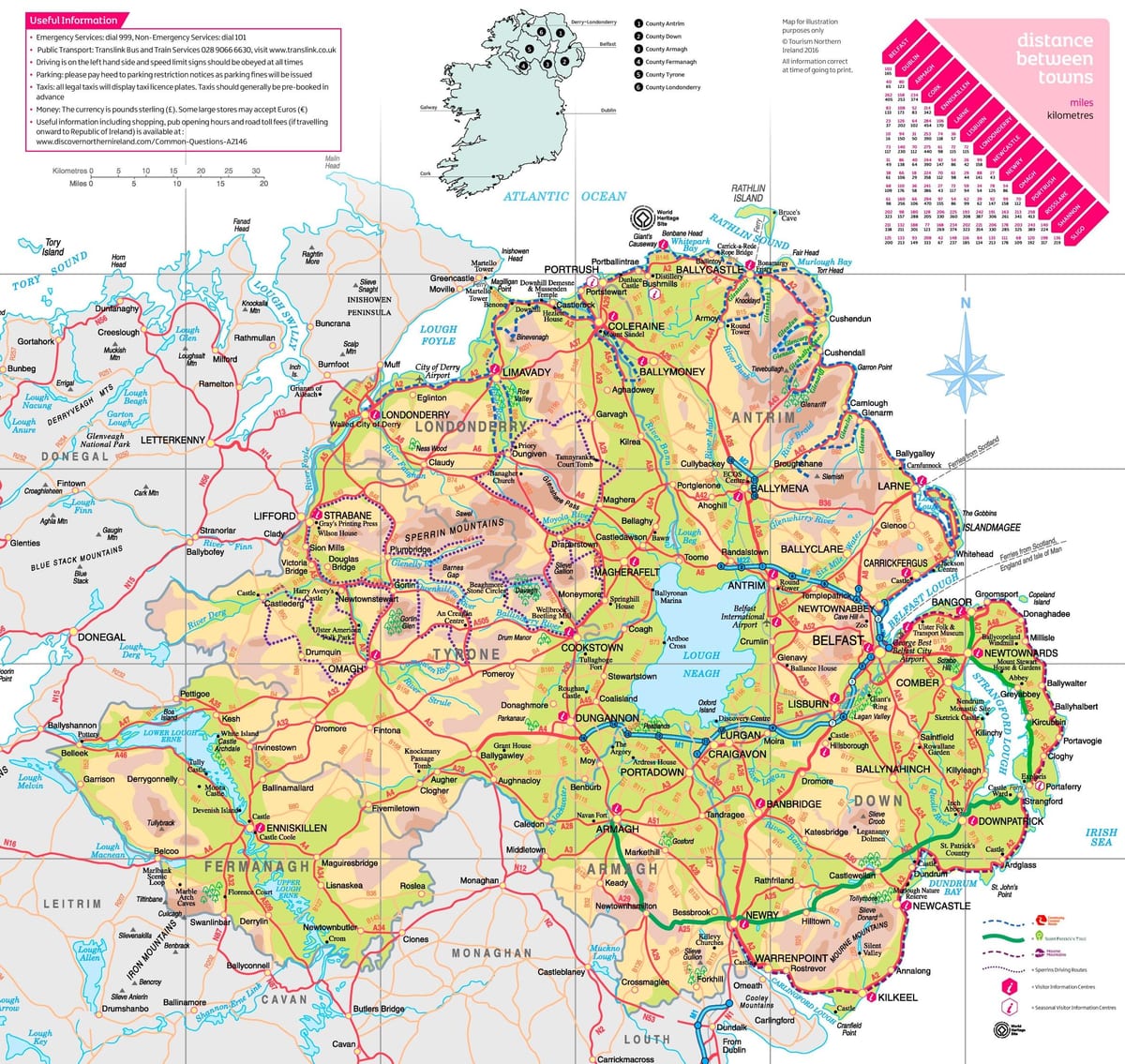 irlanda del nord atraccions mapa