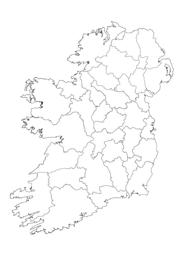 irlanda mapa de contorn