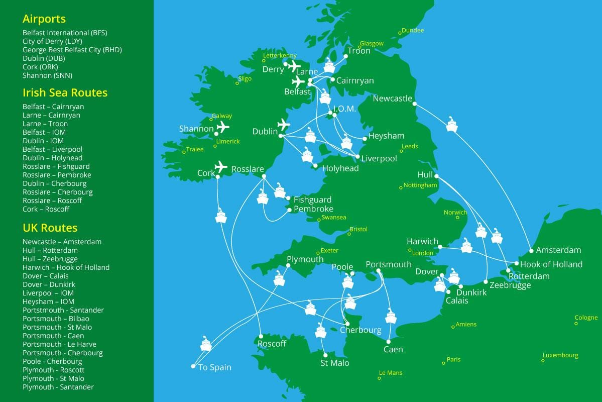 mapa de ferri passos a irlanda