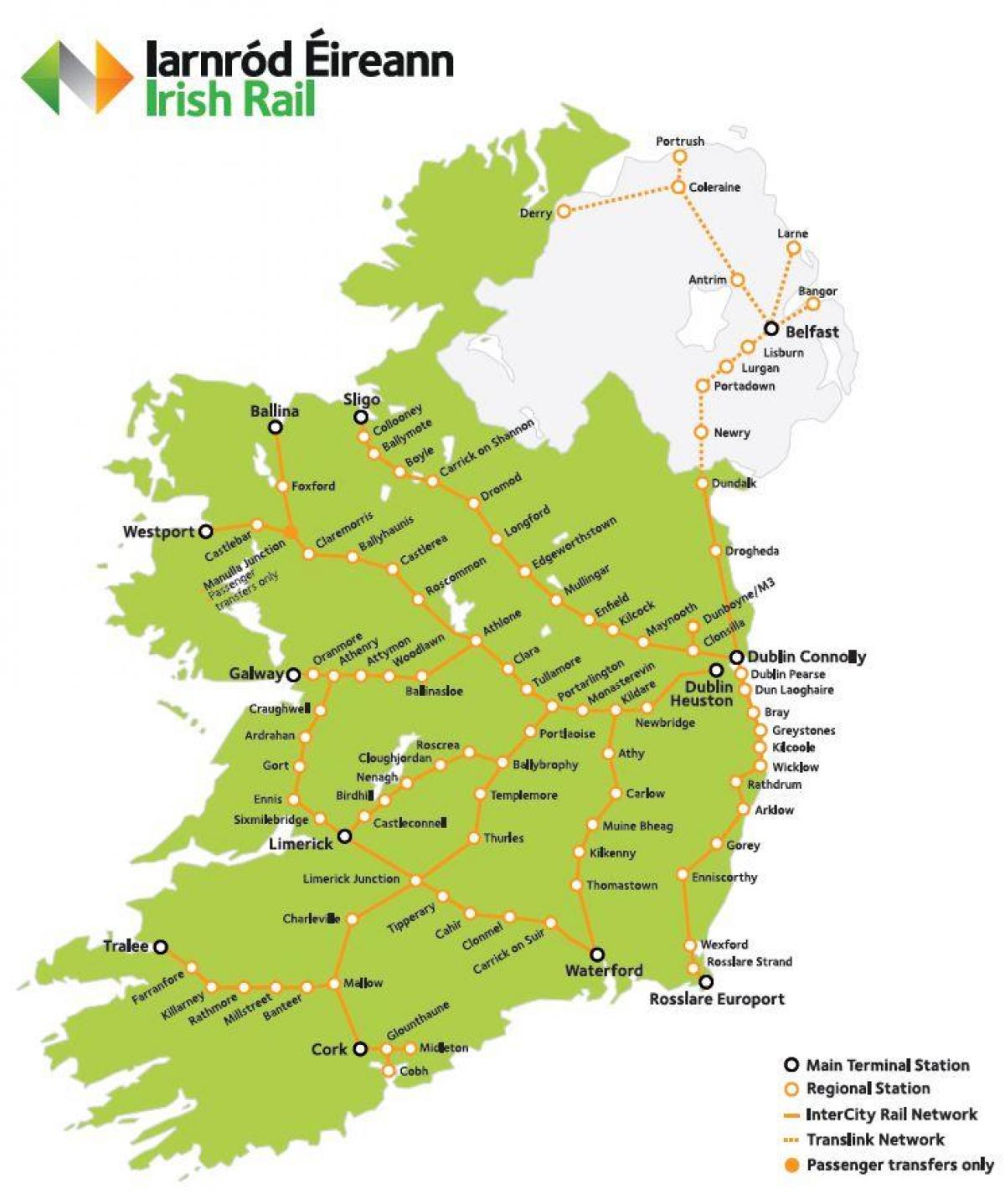 ferrocarril viatges a irlanda mapa