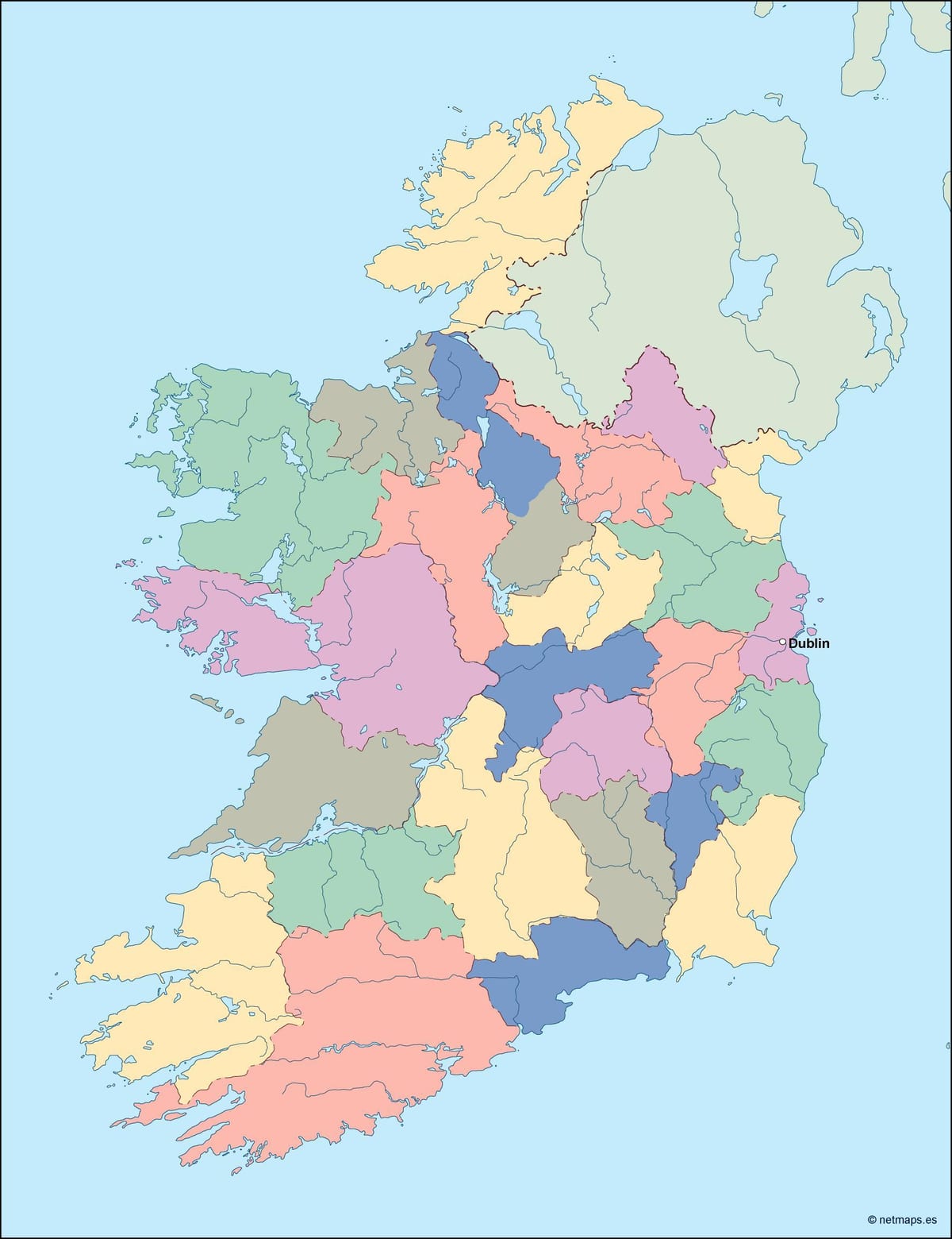 mapa d'irlanda mapa de vectors