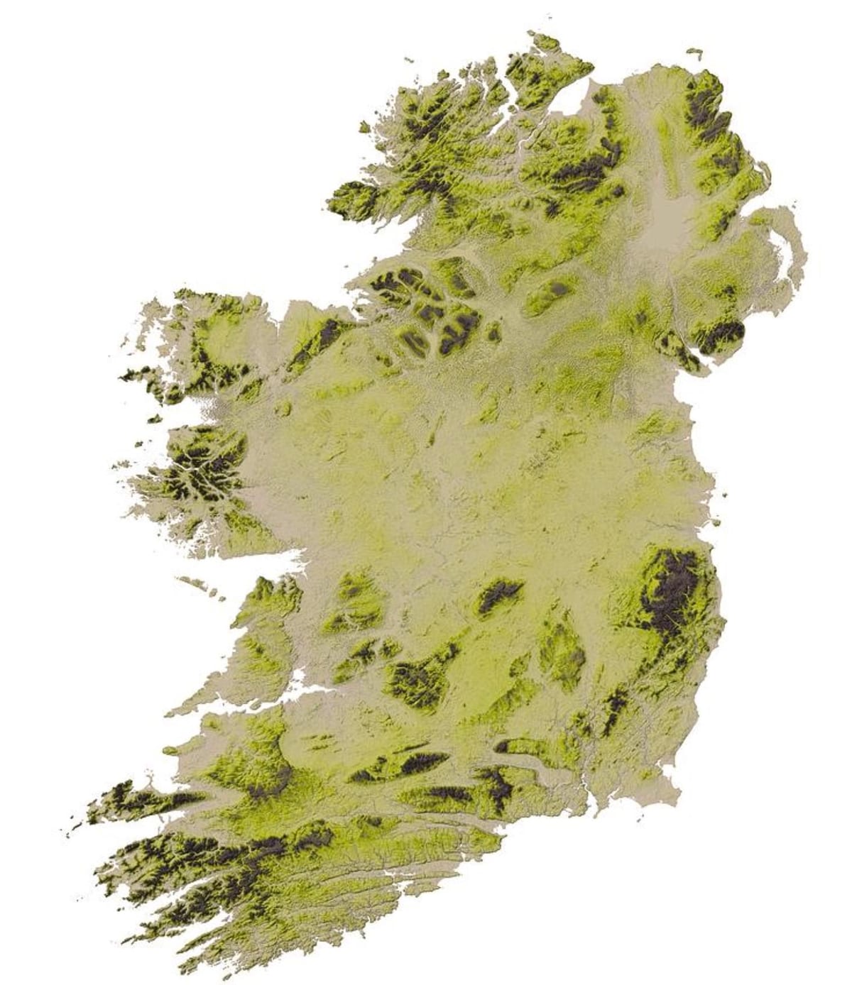 mapa geogràfic d'irlanda