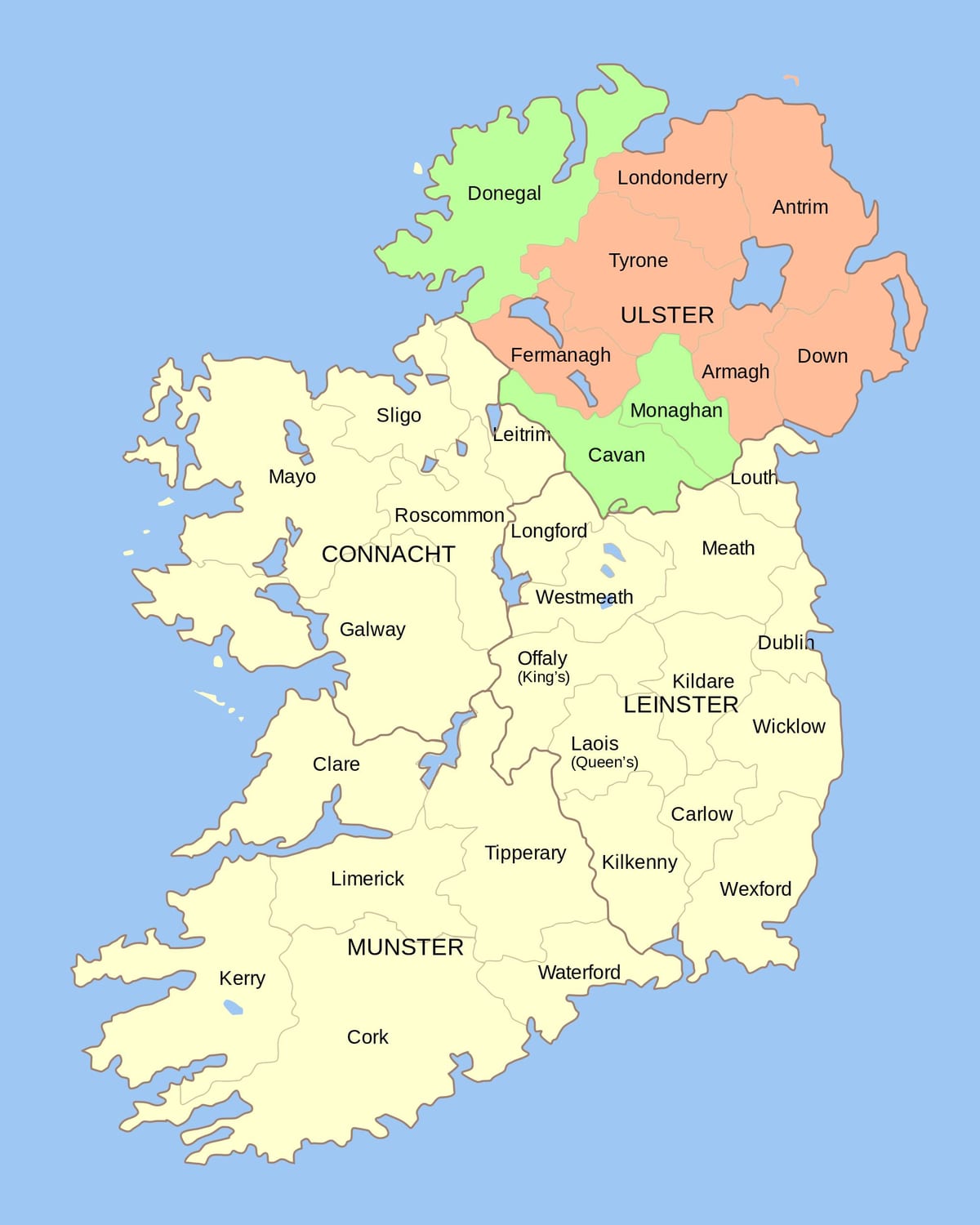 mapa d'irlanda llocs d'interès
