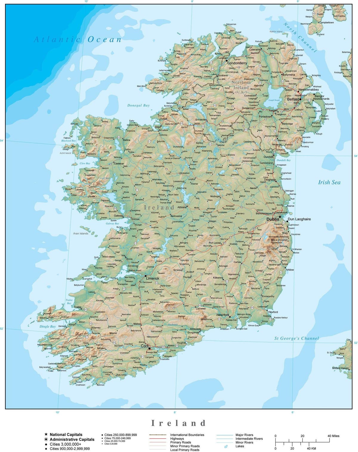 mapa d'irlanda del terreny 