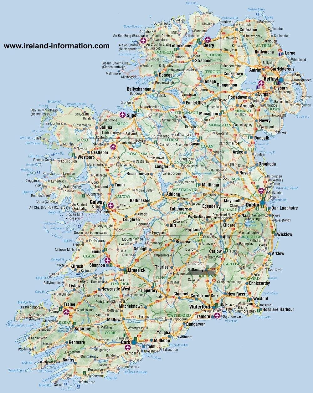 irlanda mapa de viatge