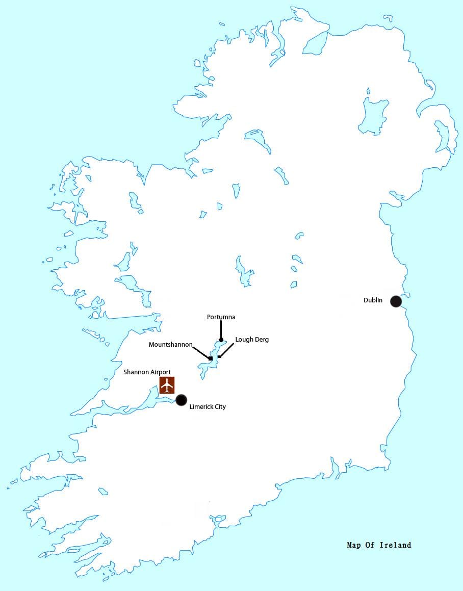 mapa de l'aeroport de shannon irlanda