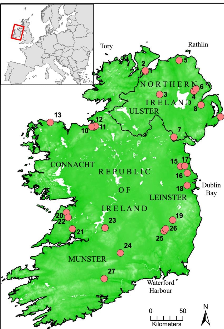 mapa de llacs d'irlanda