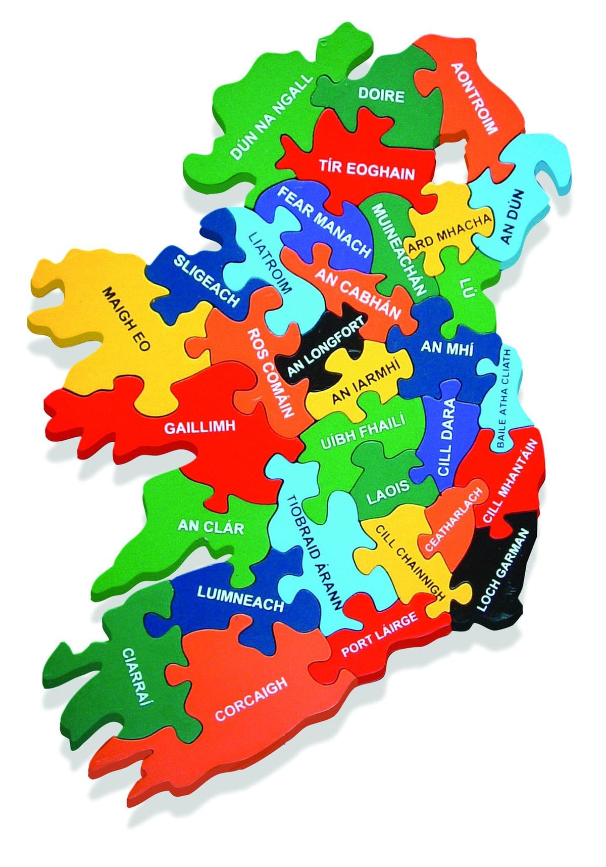 mapa de mapa d'irlanda com gaeilge