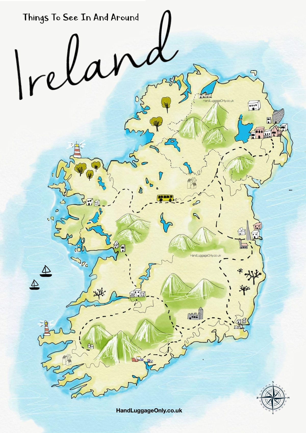 mapa de llocs per visitar a irlanda