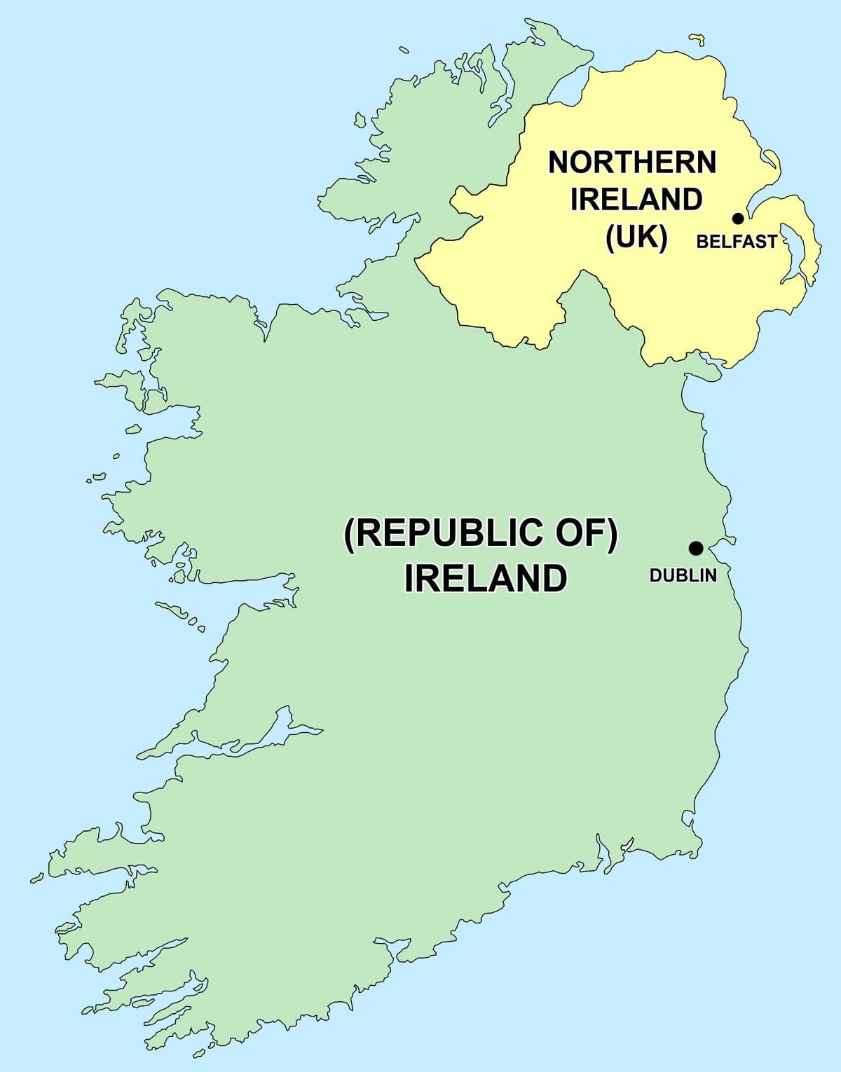  mapa d'irlanda del nord i la república d'irlanda