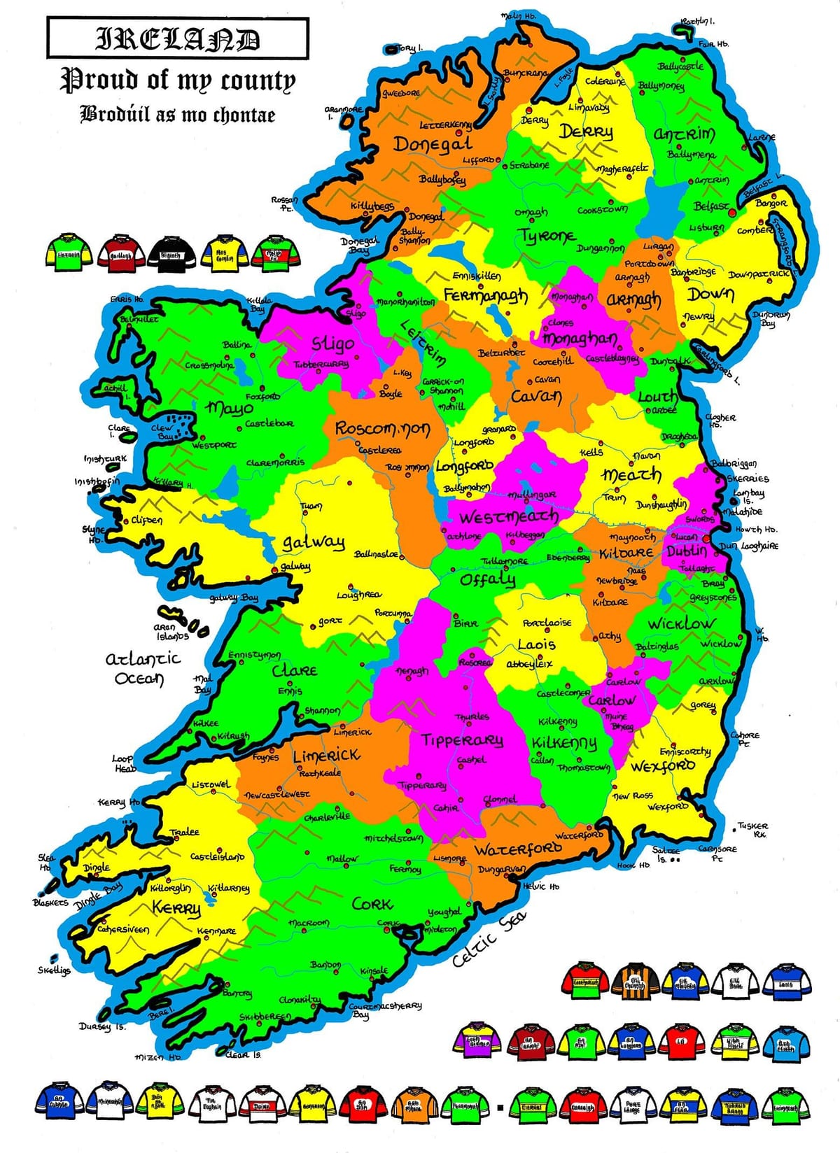 mapa d'irlanda per l'escola primària