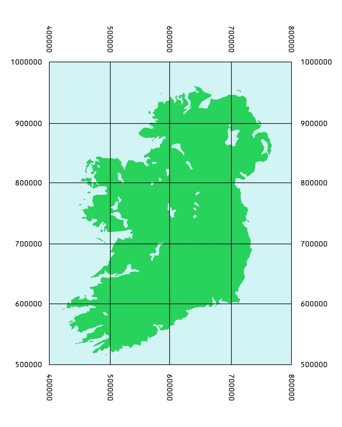 mapa de coordenades irlanda