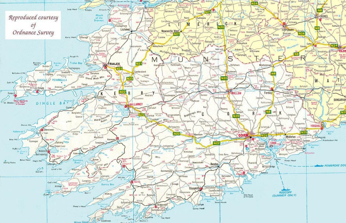mapa de mapa de nord-oest d'irlanda