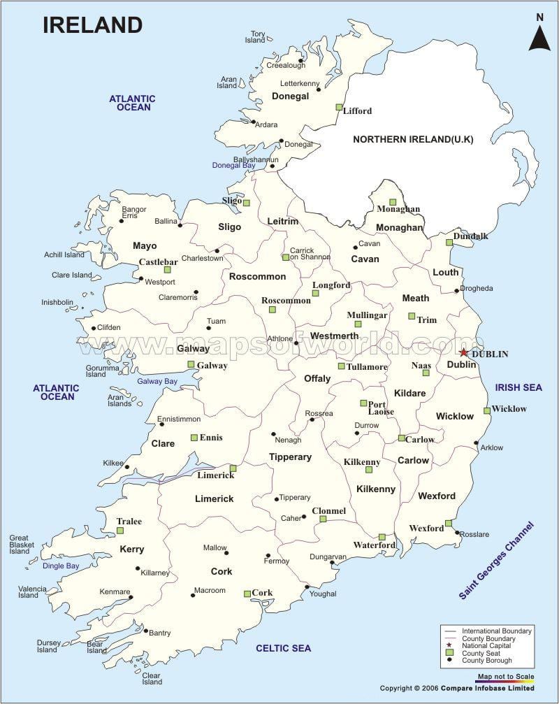 mapa del mapa polític d'irlanda