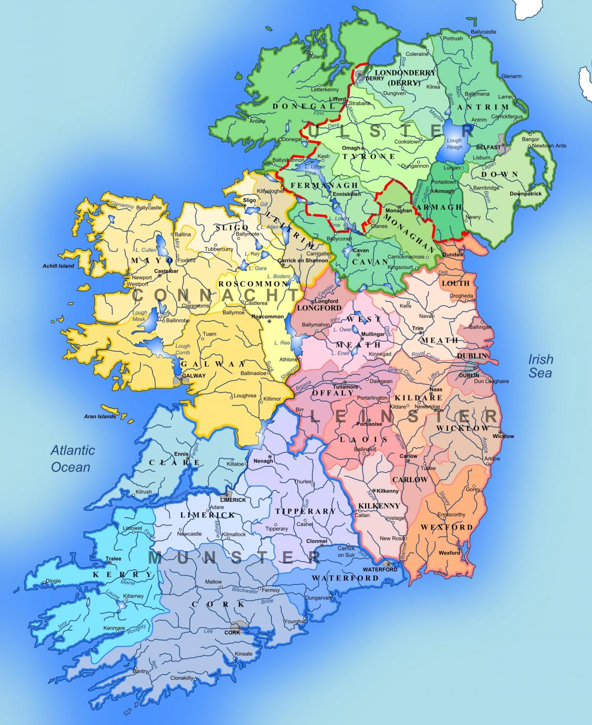 irlanda mapa de les atraccions turístiques