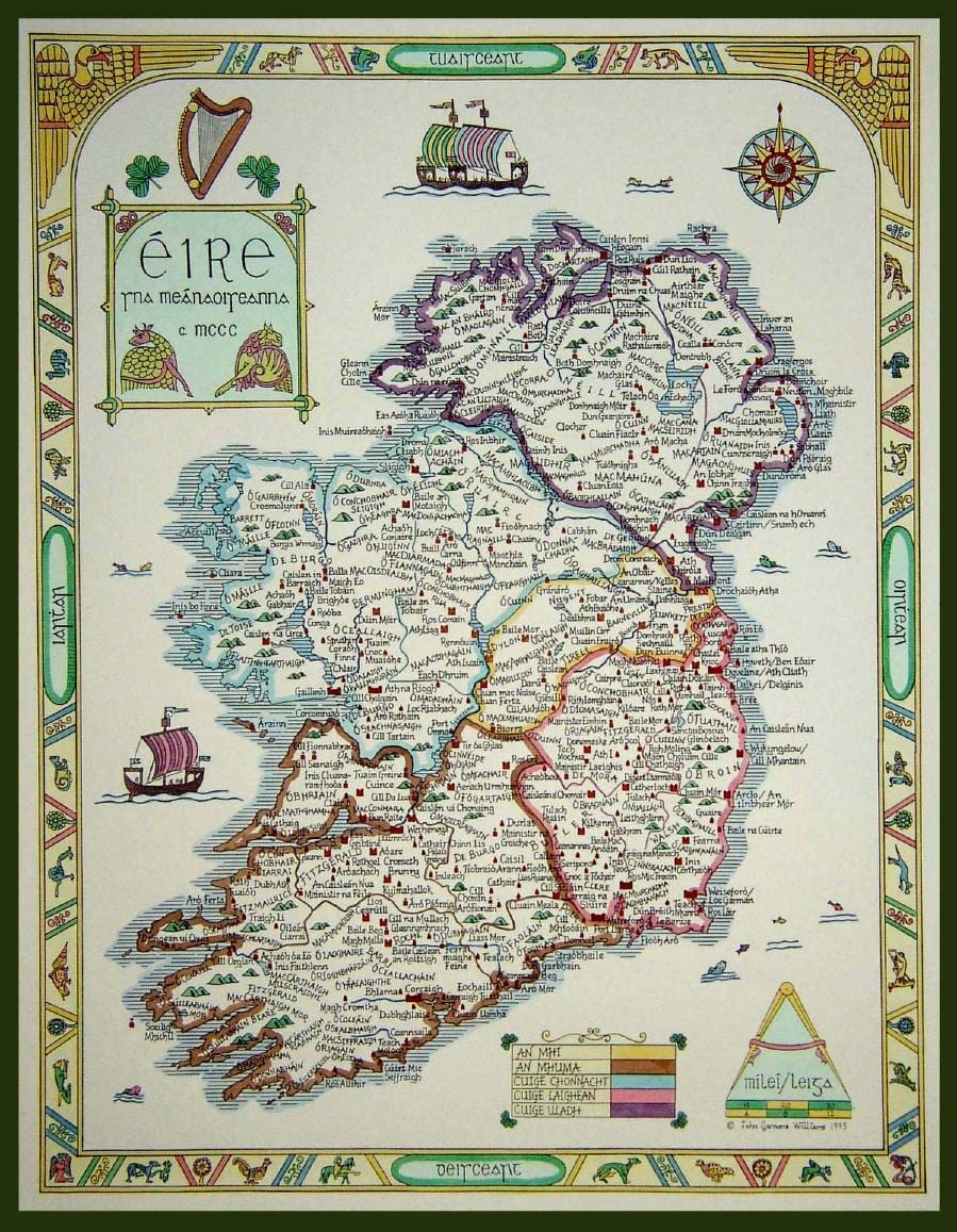 mapa de medieval irlanda
