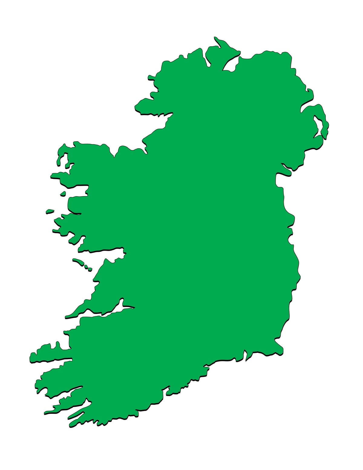 mapa d'irlanda plantilla