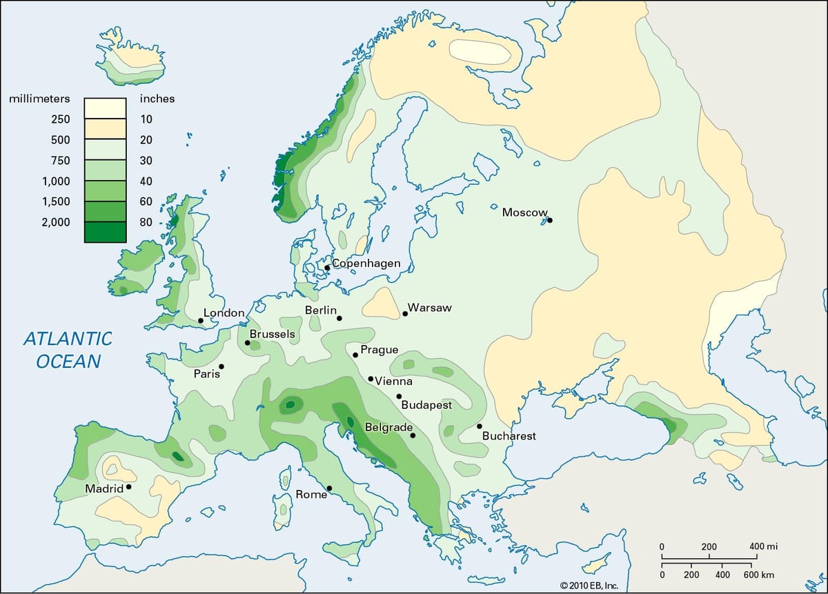 les precipitacions mapa irlanda