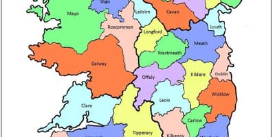 Mapa d'irlanda 32 comarques