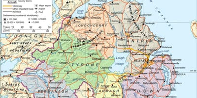 Mapa d'aeroports a irlanda del nord
