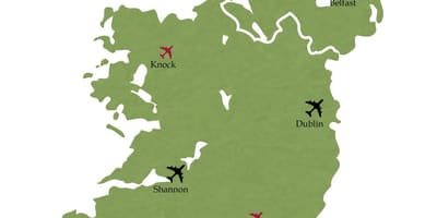 Mapa del sud d'irlanda aeroports