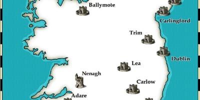 Mapa de castells a irlanda