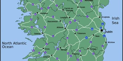Mapa de conducció mapa d'irlanda distància