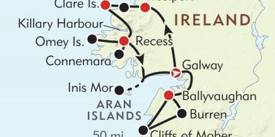 Mapa de la costa oest d'irlanda 
