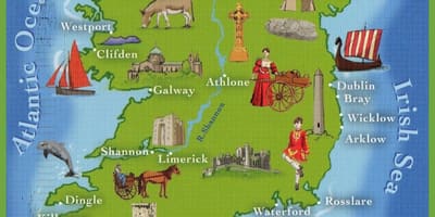 Mapa d'irlanda principals llocs d'interès