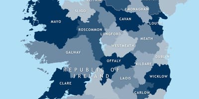 Mapa de editable mapa d'irlanda