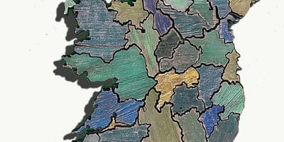 Mapa de fusta mapa d'irlanda