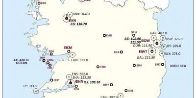 Mapa d'irlanda que es mostrin els aeroports
