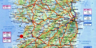 Mapa d'irlanda que es mostrin interès turístic