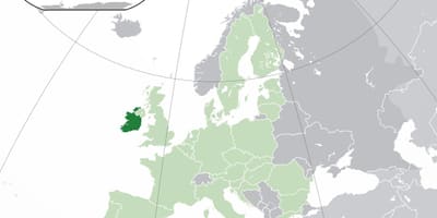 Irlanda mapa en el mapa del món