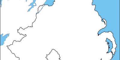 En blanc mapa d'irlanda del nord