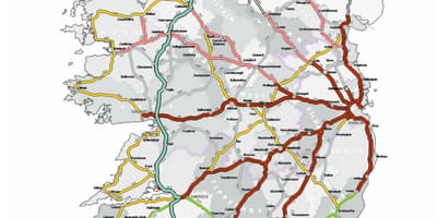 Mapa de carreteres d'irlanda 2016
