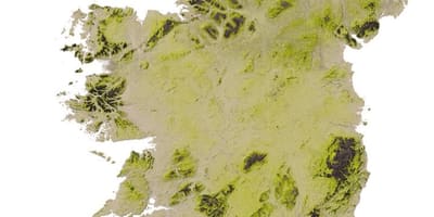 Mapa geogràfic d'irlanda