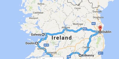 Mapa d'irlanda planificador de viatges